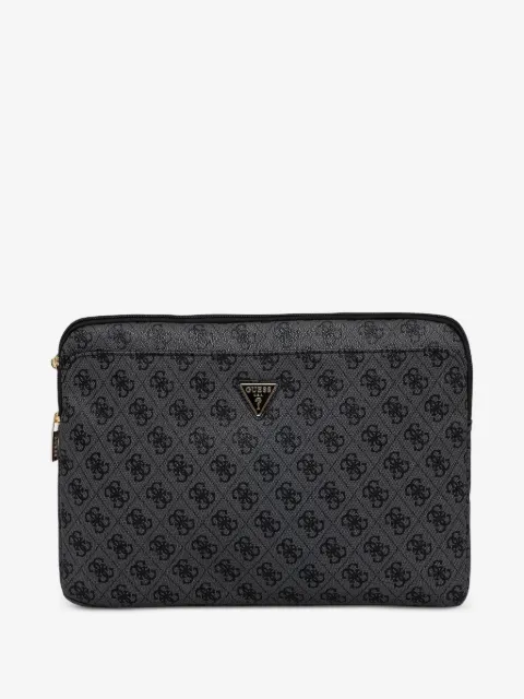 GUESS USA portalaptop con placa del logo y monograma estampado