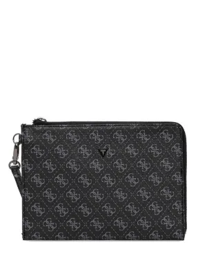 BAO BAO ISSEY MIYAKE ブラッククラッチバッグ Bao Bao Issey Miyake ジオメトリック ジップ クラッチバッグ