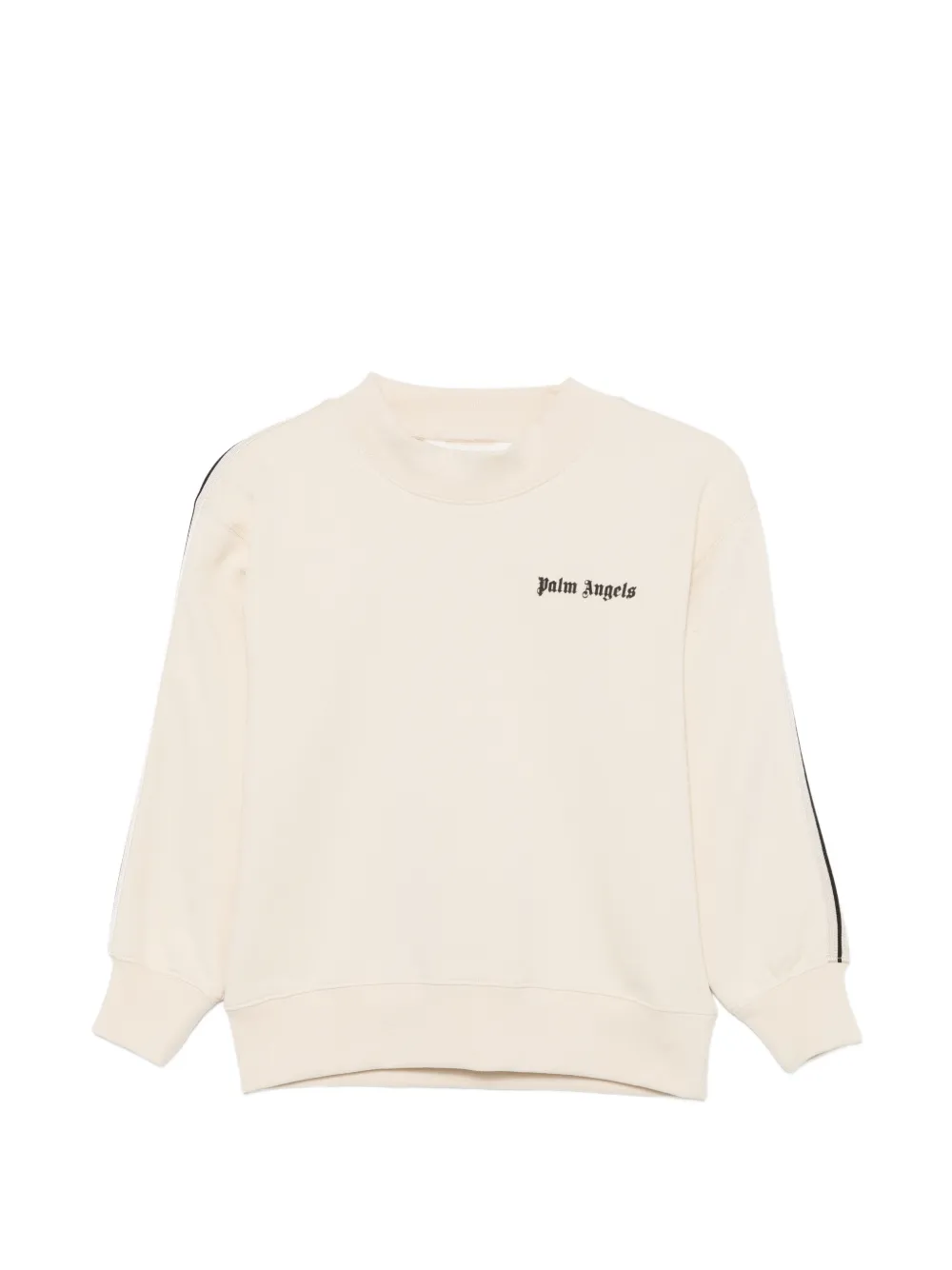 Palm Angels Kids logo-print stripe-detail sweatshirt - Toni neutri