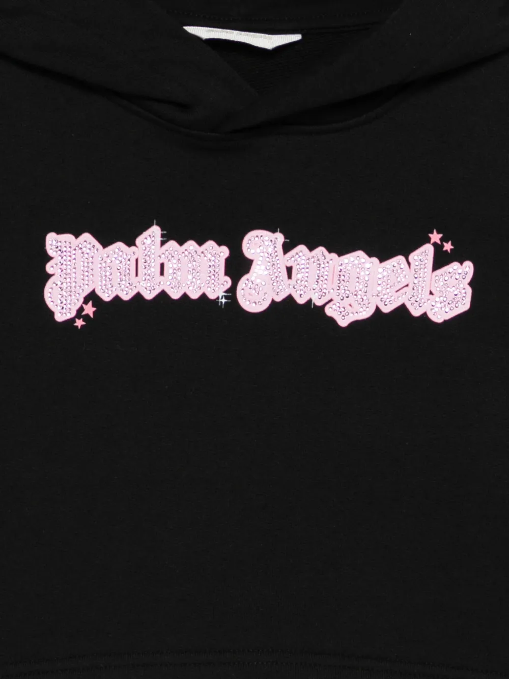 Palm Angels Kids Verfraaide top met capuchon Zwart