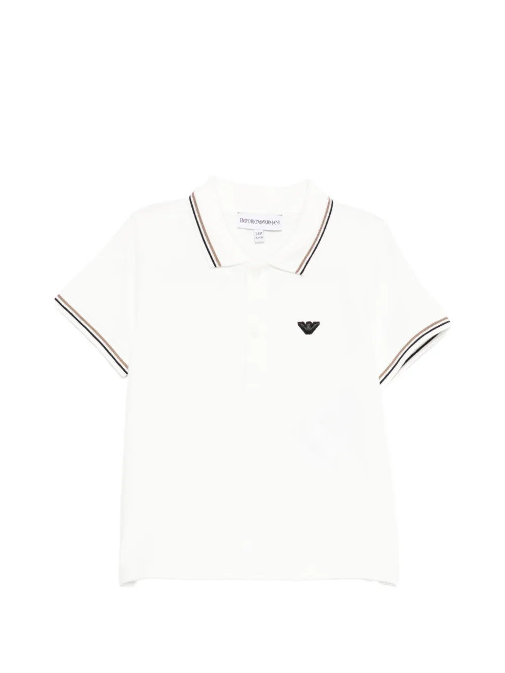 Emporio Armani Kids logo-embroidered polo shirt - Bianco