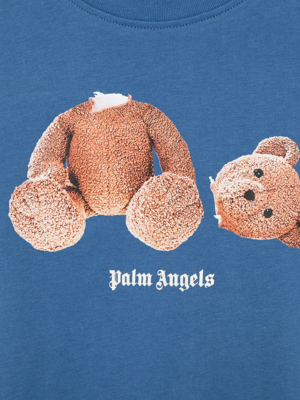 Palm Angels Kids T-shirt met grafische teddyprint Blauw