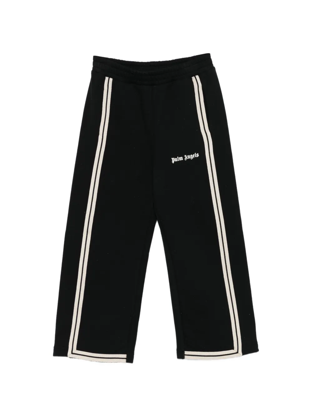 Palm Angels Kids stripe logo-print trousers - Nero