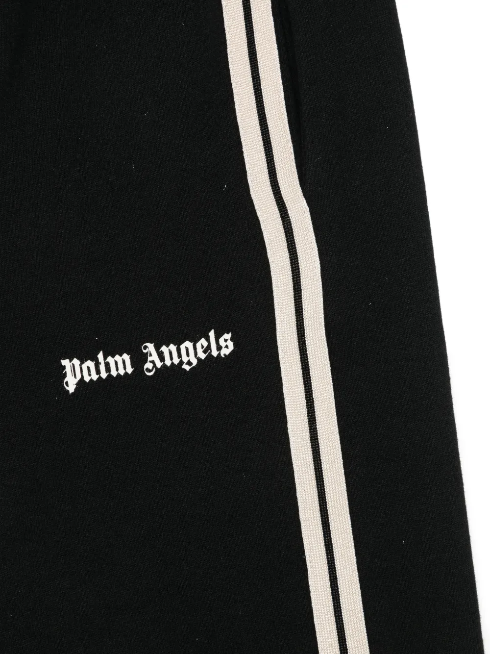 Palm Angels Kids Gestreepte broek met logoprint Zwart