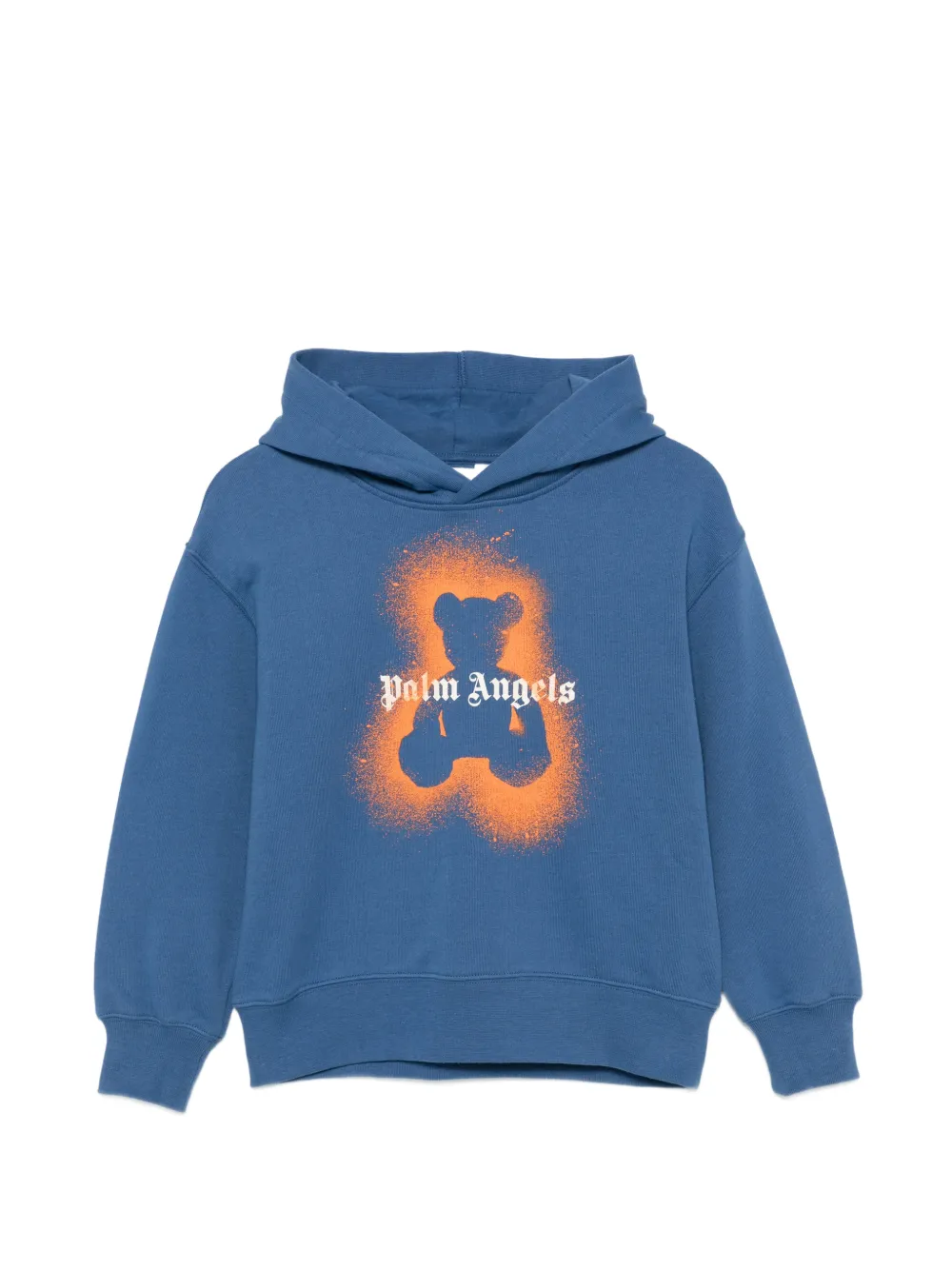 Palm Angels Kids teddy-graphic logo hoodie - Blu