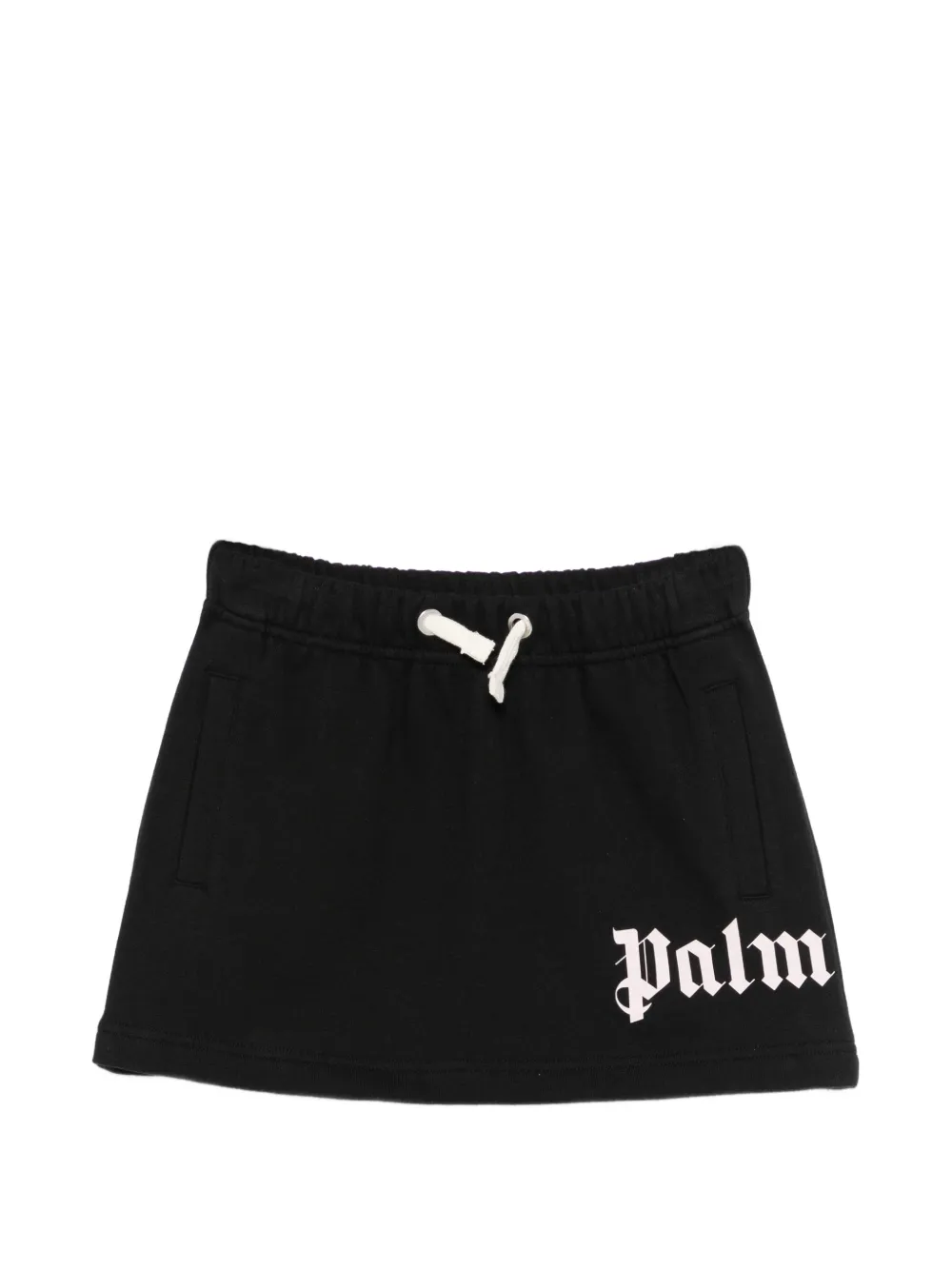 Palm Angels Kids drawstring logo skirt - Nero