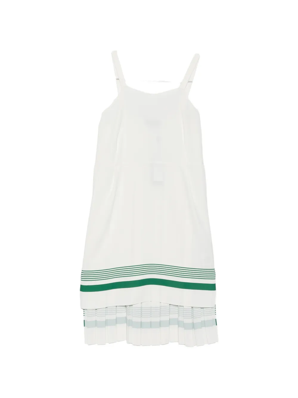 Lacoste pleated stripe mini dress - Bianco