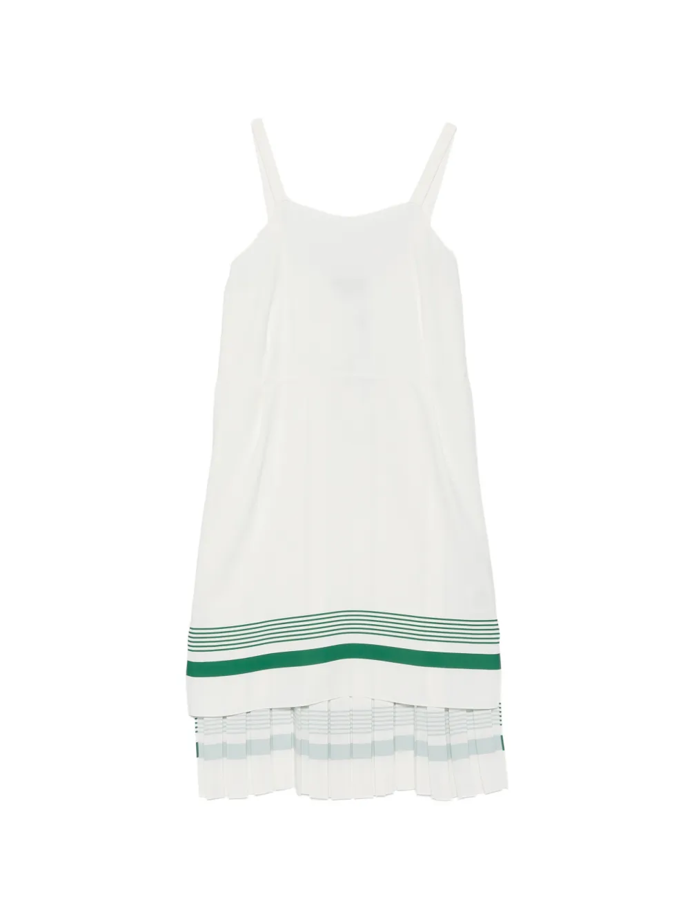 Lacoste pleated stripe mini dress - Bianco