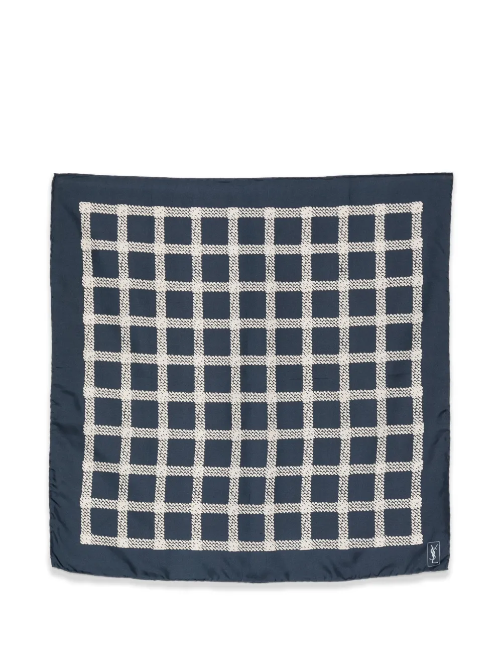 Pre-owned Saint Laurent 1990s Printed Scarf In Blue