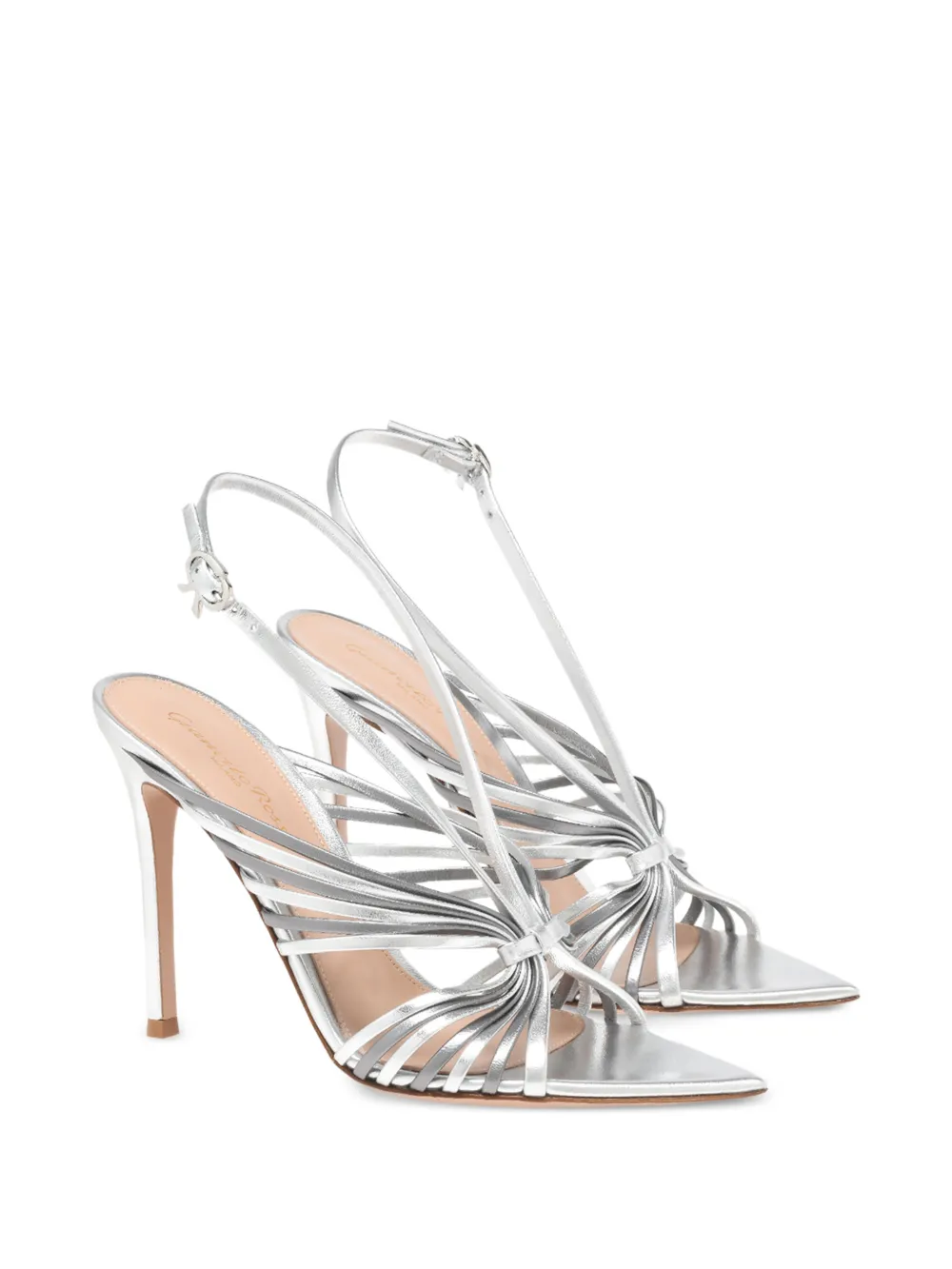 Gianvito Rossi Sandalen met puntige neus Zilver