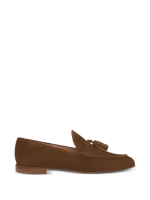 Gianvito Rossiスエードポインテッドトゥフラットシューズ Gianvito