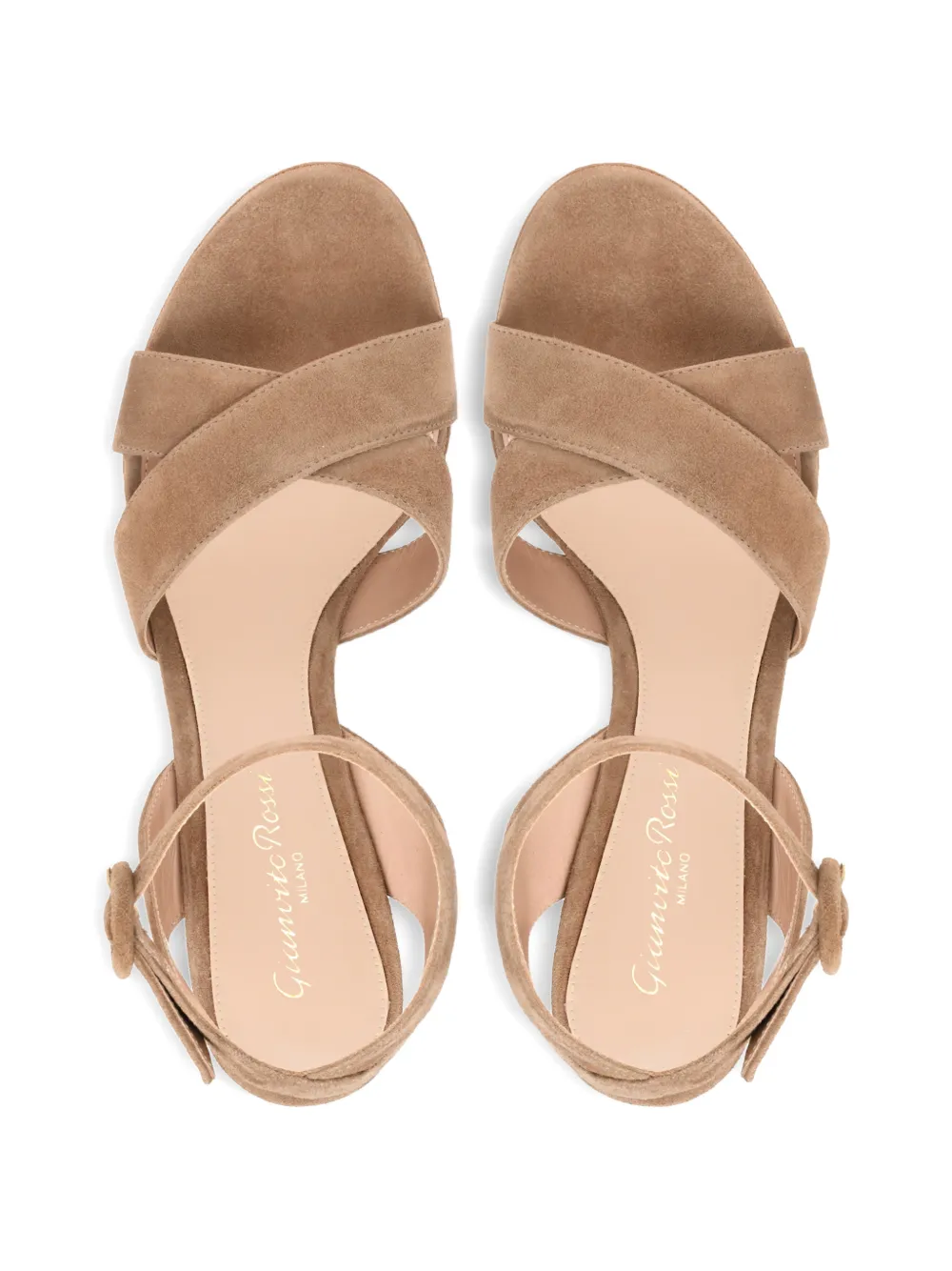 Gianvito Rossi Sabrina sandalen met plateauzool en gesp Beige