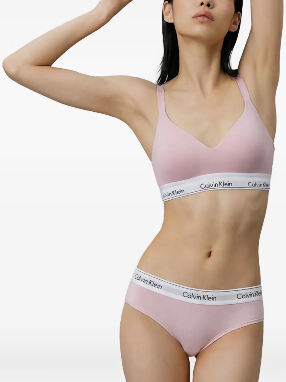  Calvin Klein Icon Cotton Modal Logo-band Bra - Pink 