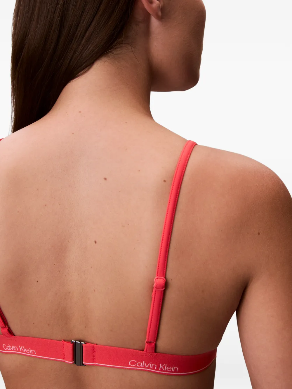  Calvin Klein Ck Icon Triangle Bikini Top - Red 