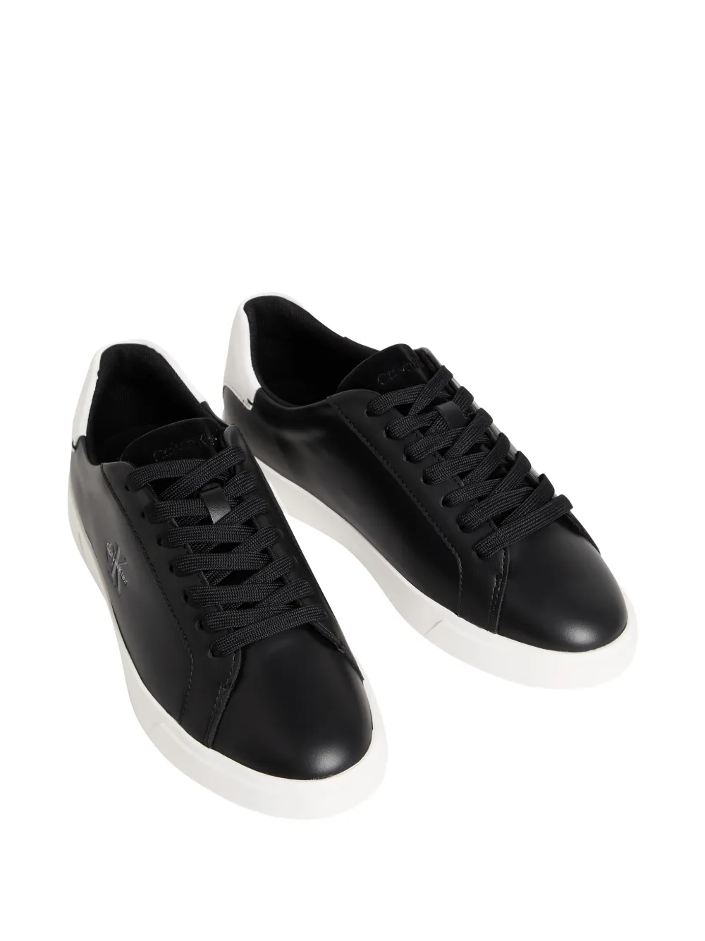 Calvin Klein logo-plaque lace-up sneakers Zwart