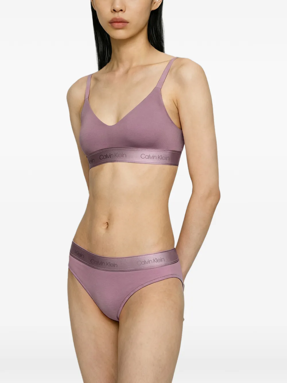  Calvin Klein Logo-detail Bra - Purple 