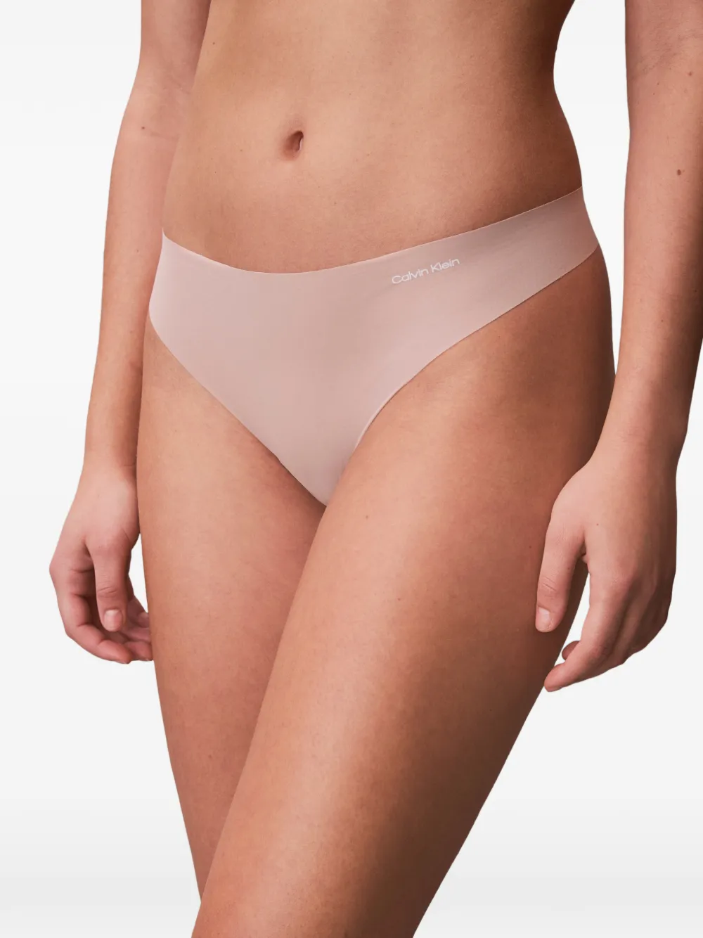  Calvin Klein Invisibles Logo-detail Thong (set Of Three) - Neutrals 