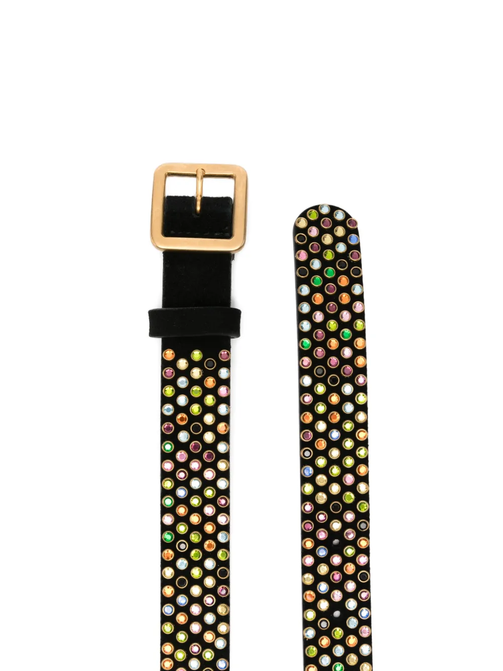 Roberto Cavalli Leren riem met stras Zwart
