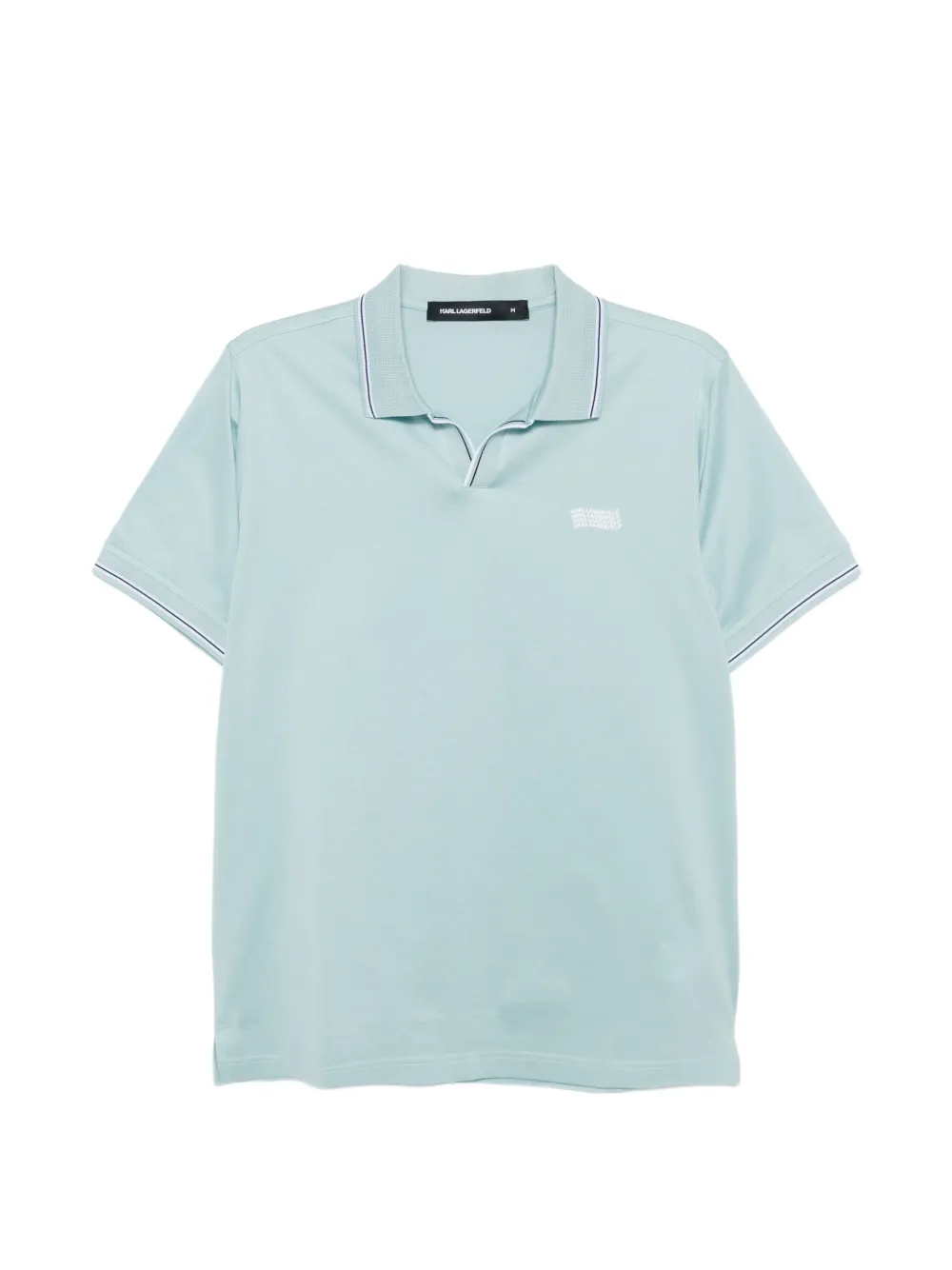 Karl Lagerfeld striped-collar T-shirt - Blau