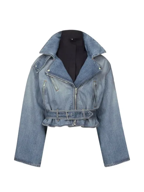 Alaïa layered belted denim jacket
