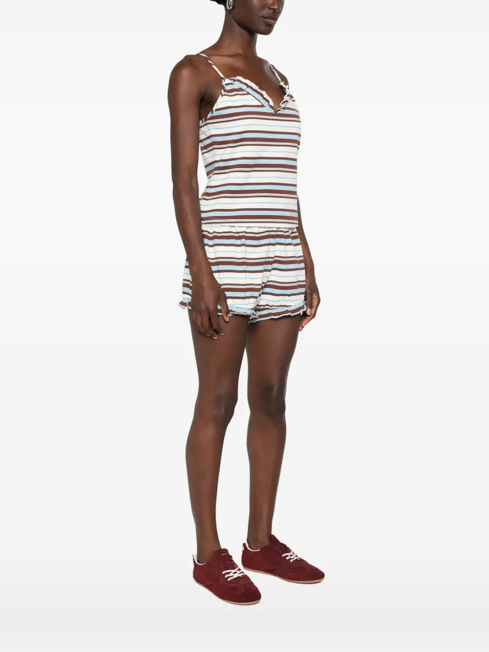 Posse Nadine tanktop met ruches Wit