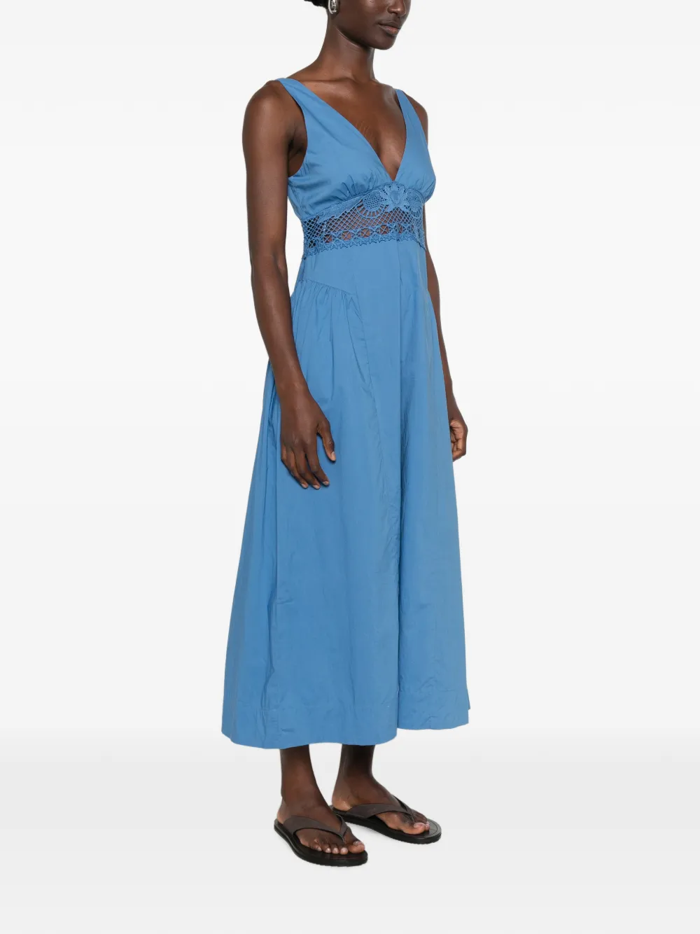 Posse Veda jurk met V-hals Blauw