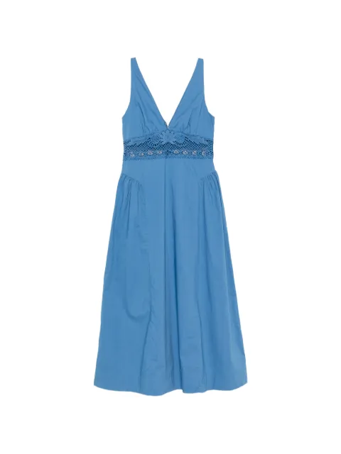 Posse Veda crochet-trim midi dress
