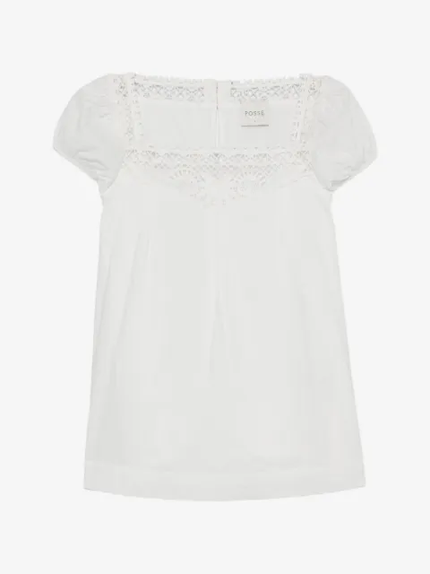 Posse blusa Veda con ribete de ganchillo
