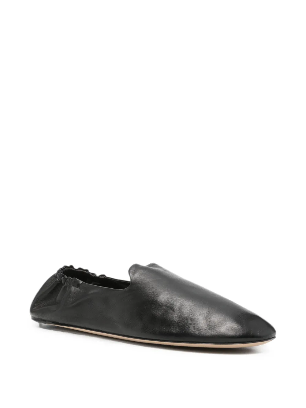 The Row Casa elasticated leather loafers Zwart