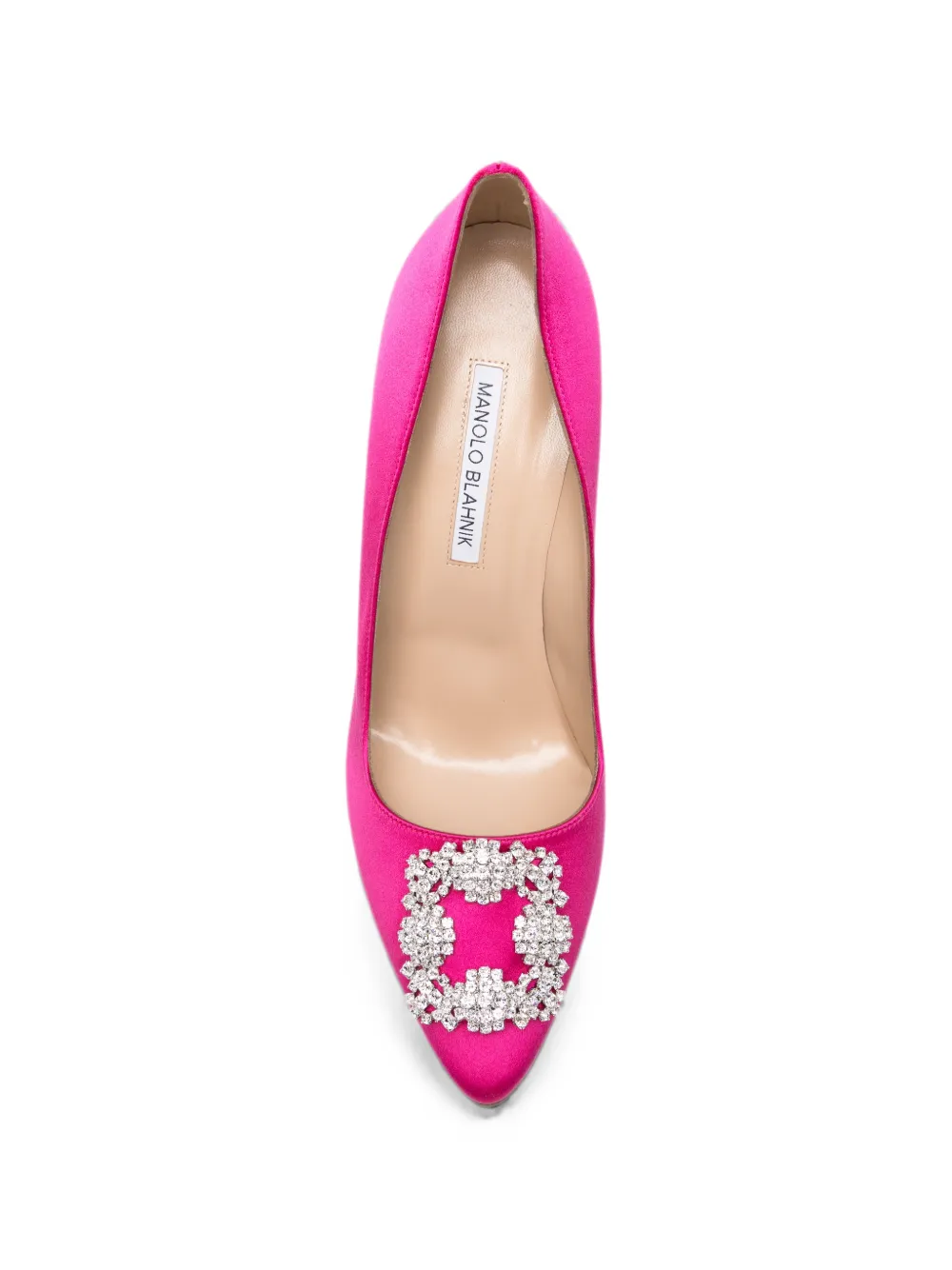 Manolo Blahnik Hangisi crystal-buckle pumps Roze
