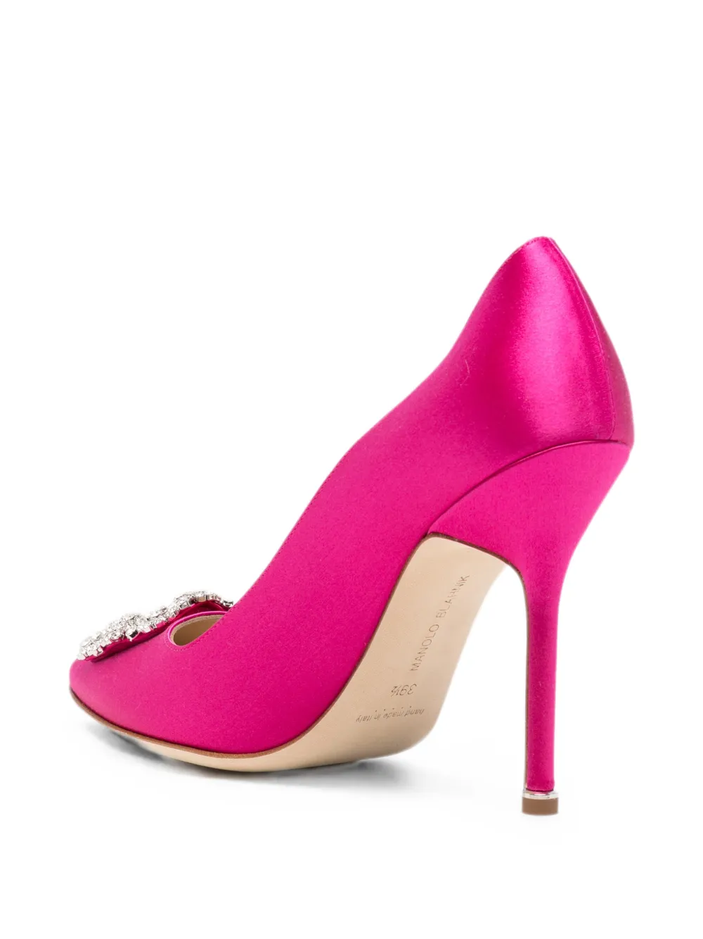Manolo Blahnik Hangisi crystal-buckle pumps Roze