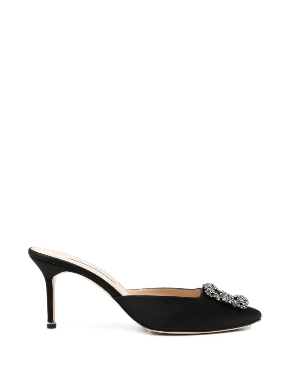 Manolo Blahnik Hangisi crystal-buckle mules Zwart