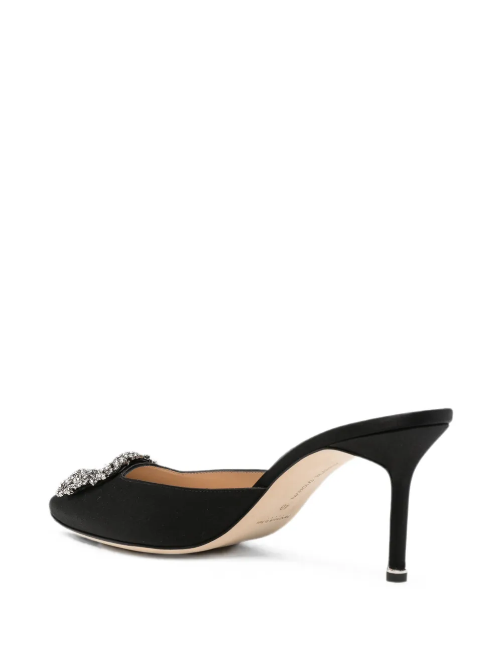 Manolo Blahnik Hangisi crystal-buckle mules Zwart