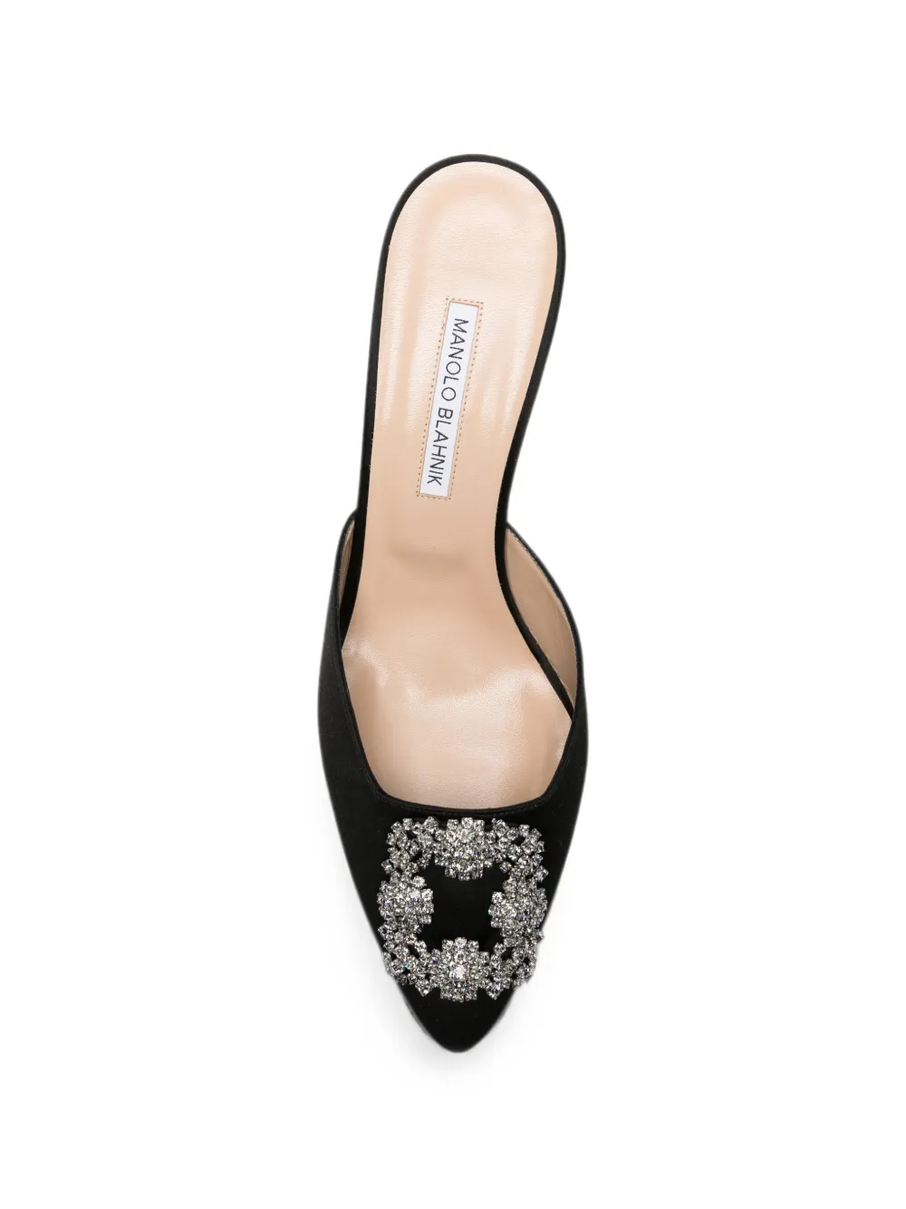 Manolo Blahnik Hangisi crystal-buckle mules Zwart