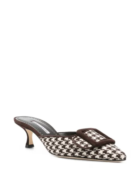 Manolo Blahnik Maysalebi houndstooth mules