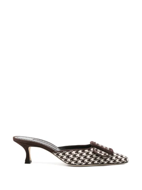 Manolo Blahnik Maysalebi houndstooth mules