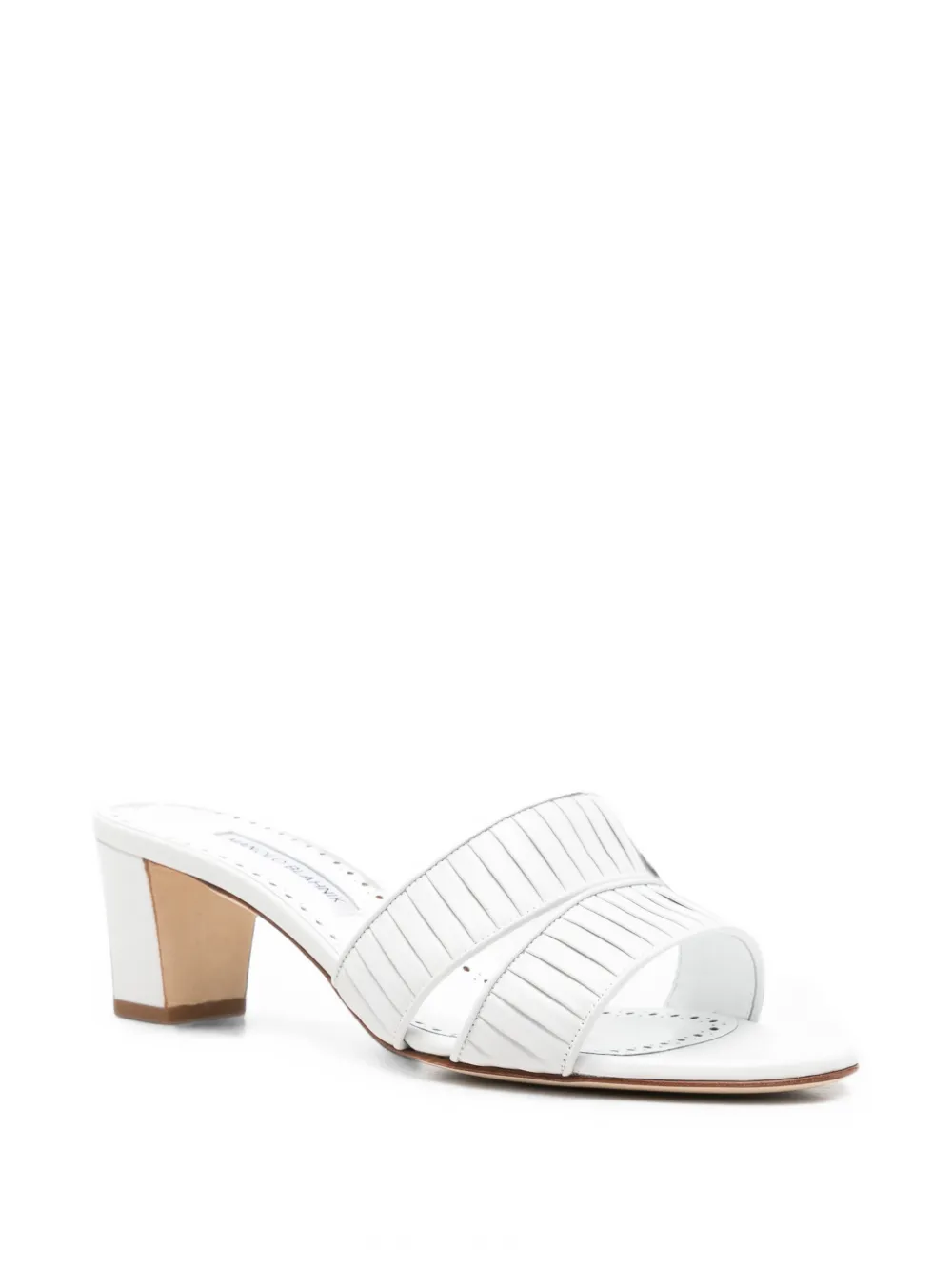 Manolo Blahnik Lusinamu pleated mules Wit