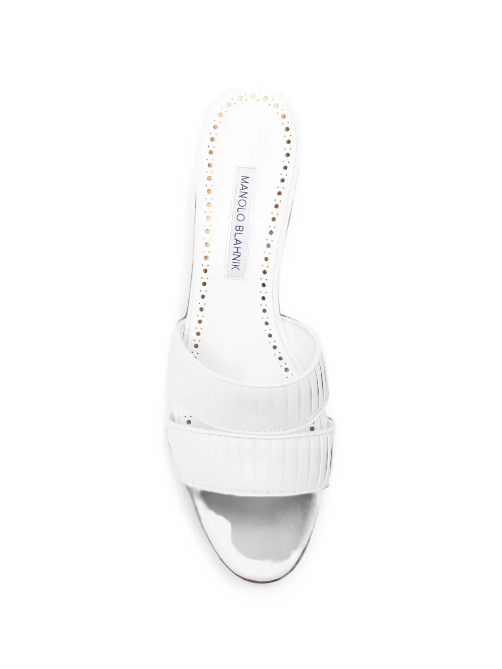 Manolo Blahnik Lusinamu pleated mules Wit