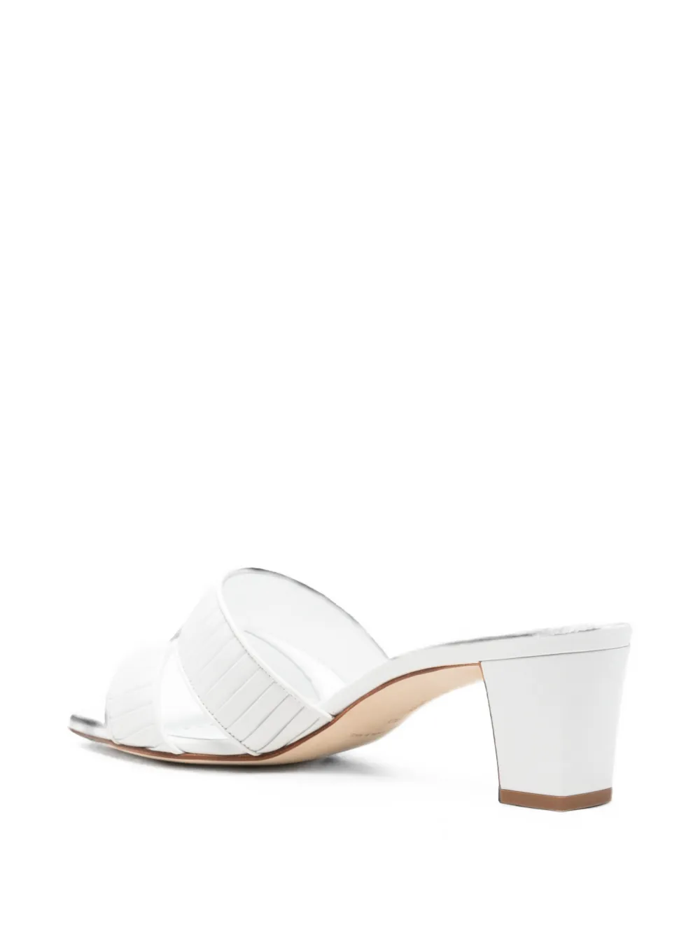 Manolo Blahnik Lusinamu pleated mules Wit