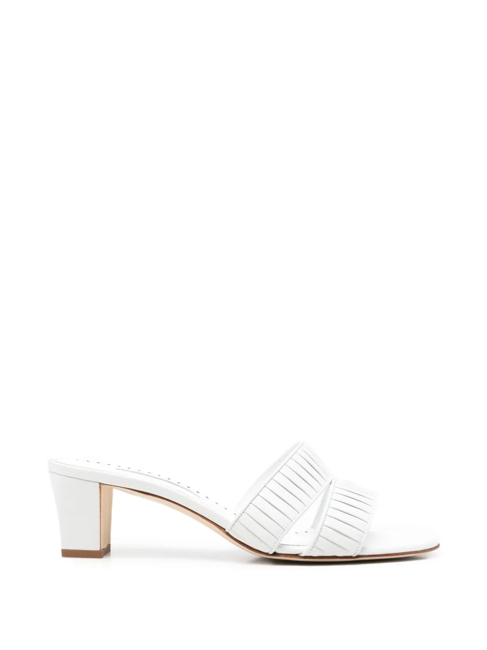 Manolo Blahnik Lusinamu pleated mules Wit