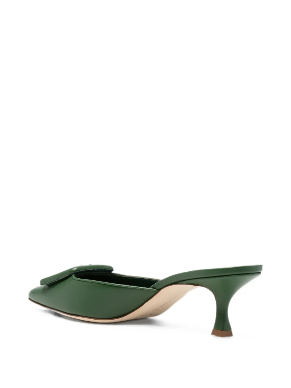 Manolo Blahnik Mayssale buckle-detail mules Groen