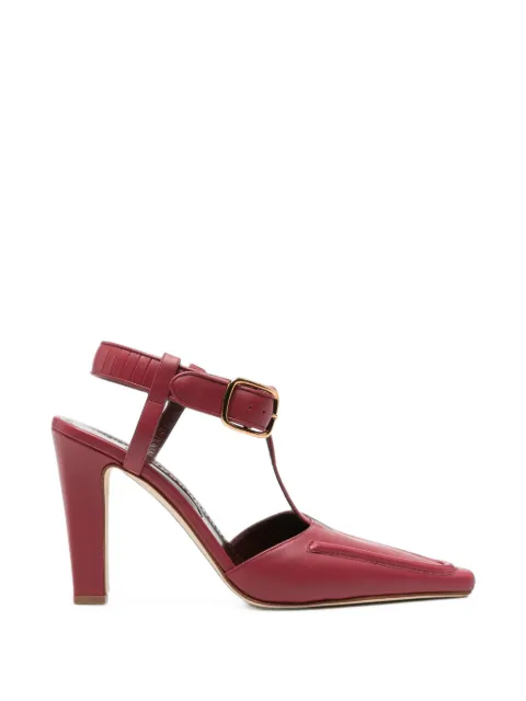 Manolo Blahnik Melusina leather T-bar pumps