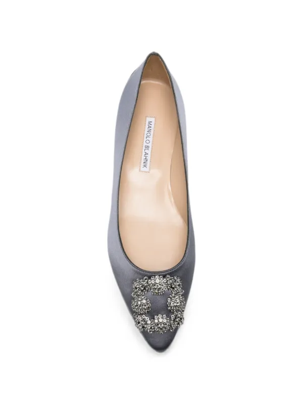 Manolo Blahnik crystal-embellished Ballet Flats | ブルー | FARFETCH JP