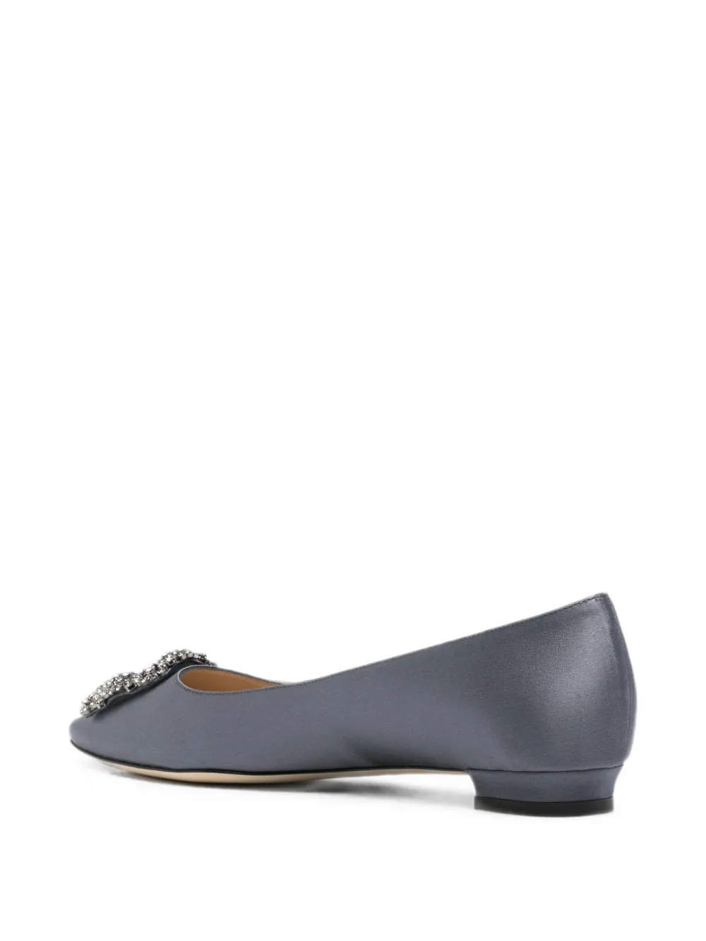 Manolo Blahnik crystal-embellished ballet flats Blauw