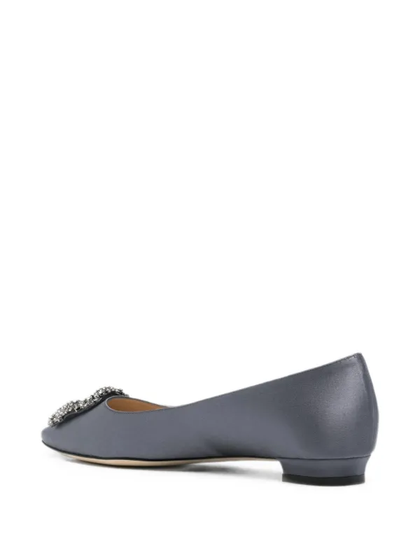 Manolo Blahnik crystal-embellished Ballet Flats | ブルー | FARFETCH JP