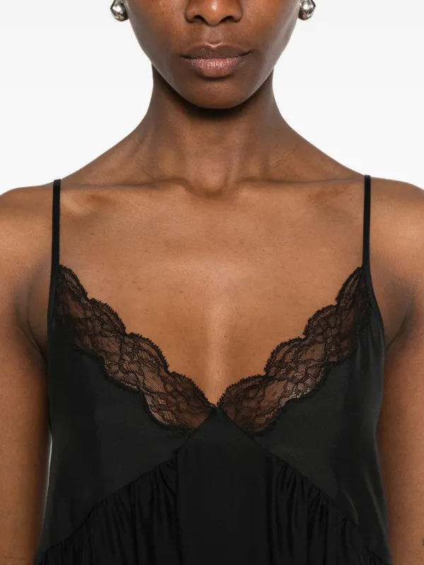 The Row lace-panel Midi Dress | Black | FARFETCH KW