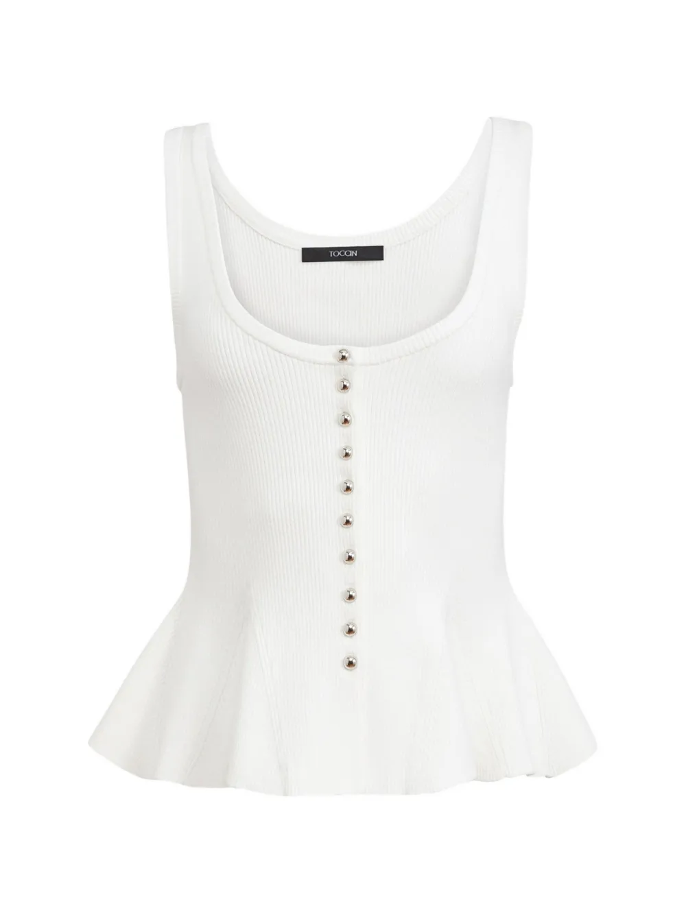 Toccin Eden button-front flared tank top - Bianco