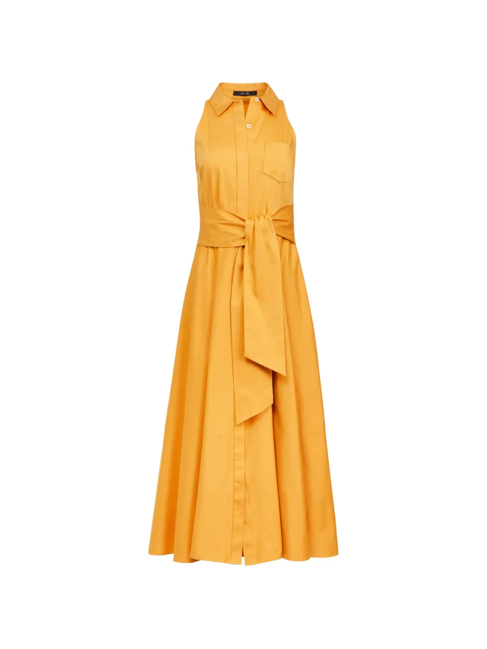Toccin Chelsea tie-front shirt midi dress - Yellow