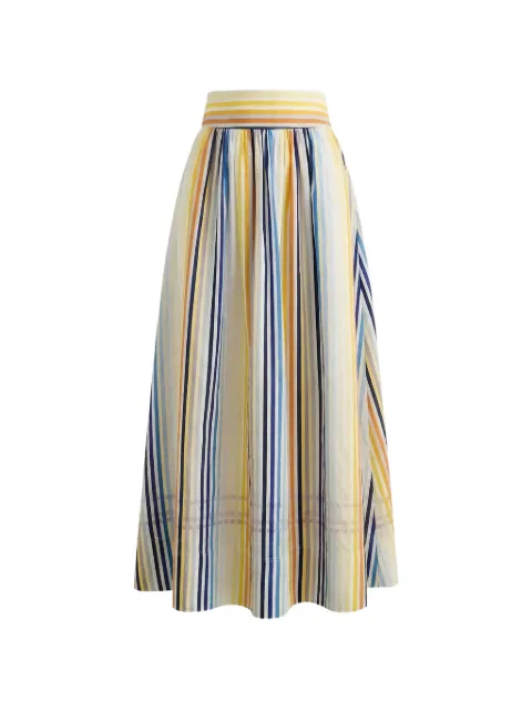 Toccin Gwyneth striped midi cotton skirt