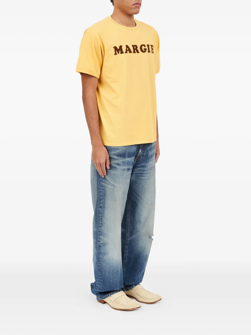 MM6 Maison Margiela Jersey T-shirt Geel